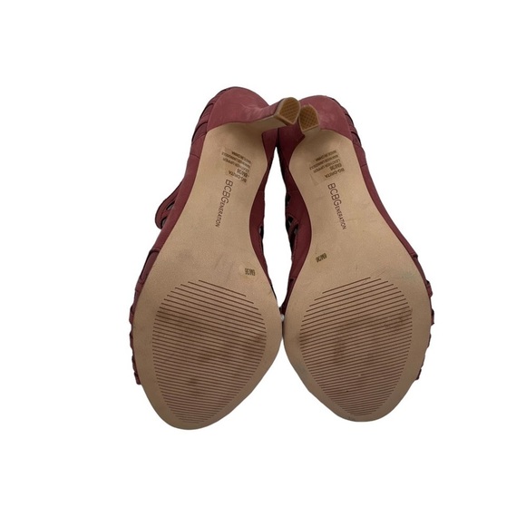 BCBGeneration Drita Pink Leather Cut Out High Heel Ankle Booties Size 6 Women’s - Picture 9 of 9